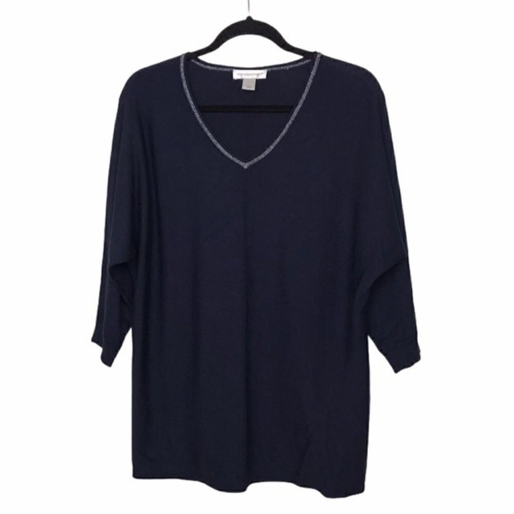 Christopher & Banks Blue V Neck Sweater